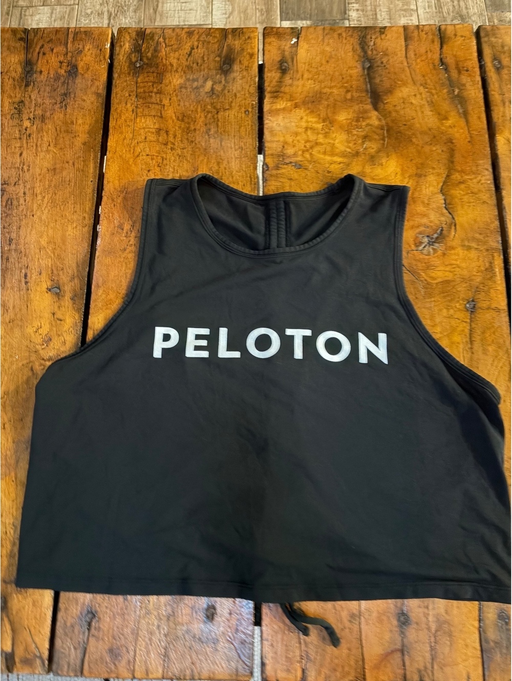 Lululemon Peloton Black Cinch Back Crop Top Size Small